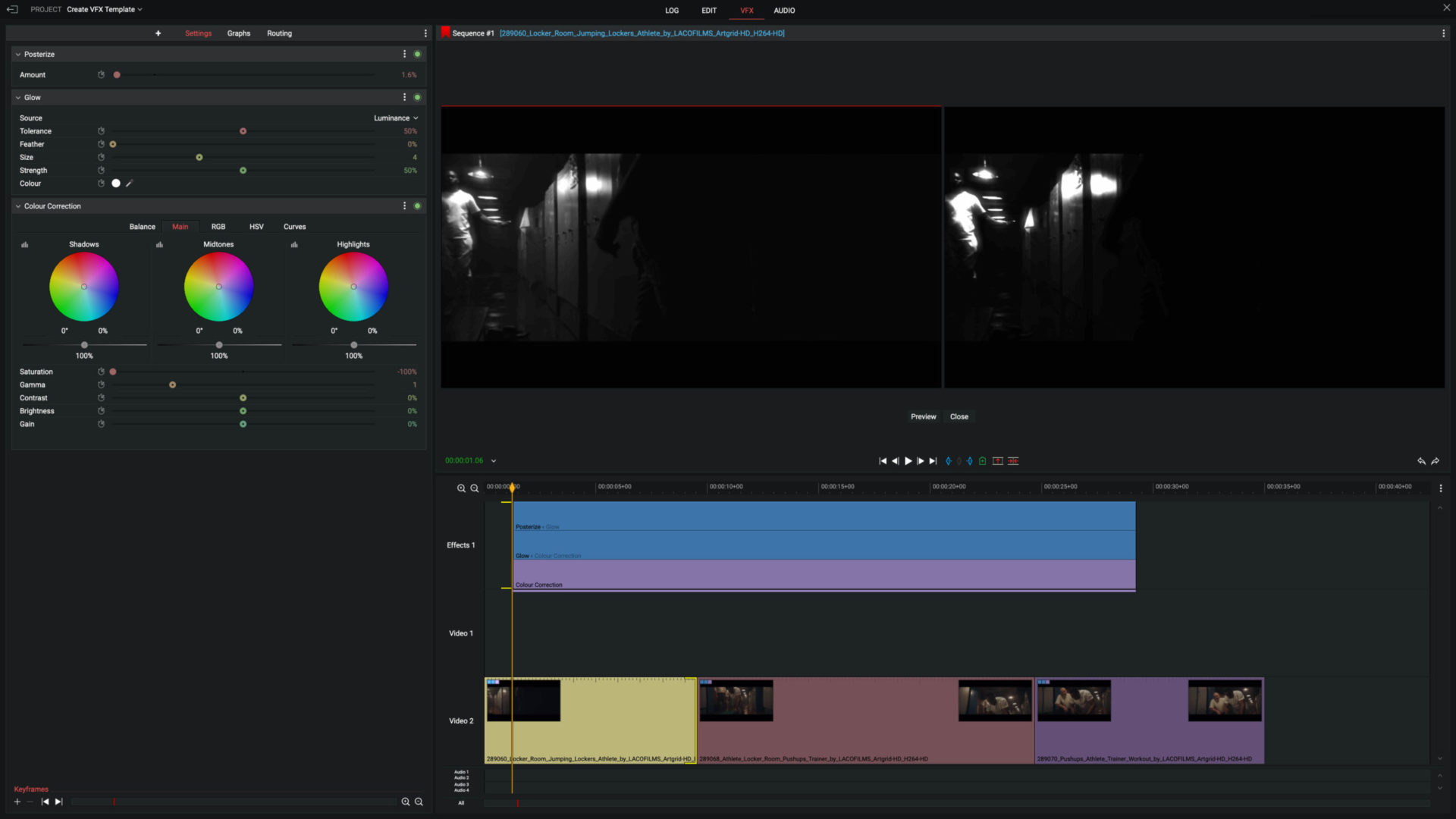 DIY user effect on an effects track in Lightworks